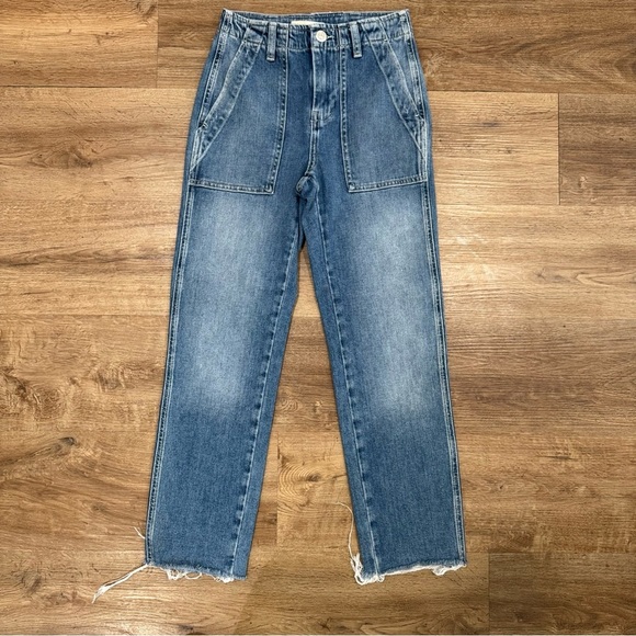 Maje‎ Preuve Tapered Low-Rise Stretch Organic-Cotton Jeans Size 24 - Picture 4 of 9